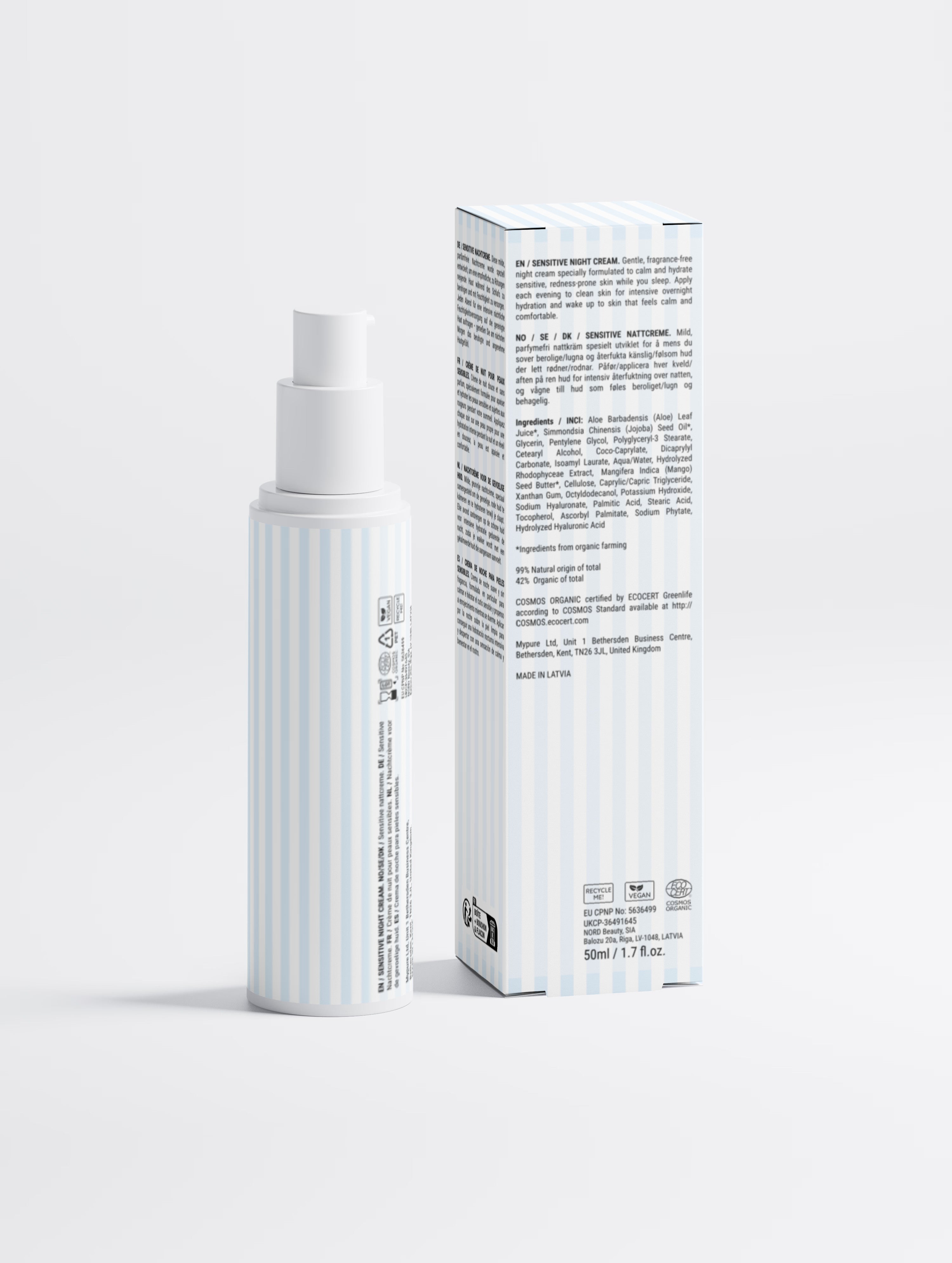 Sensitive Skin Overnight Cream, Fragrance-Free